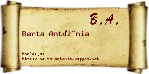 Barta Antónia névjegykártya