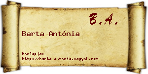 Barta Antónia névjegykártya