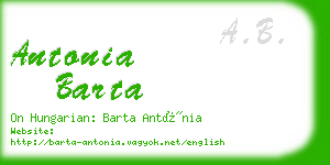 antonia barta business card